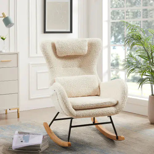 Modern Rocking Chair With High Backrest