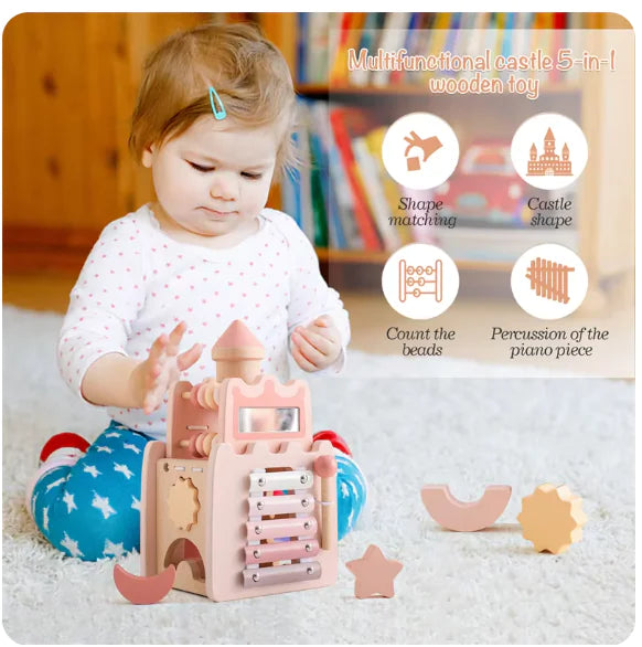 Pink Montessori Wooden Castle