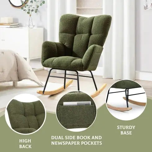 Modern Teddy Fabric Rocking Chair