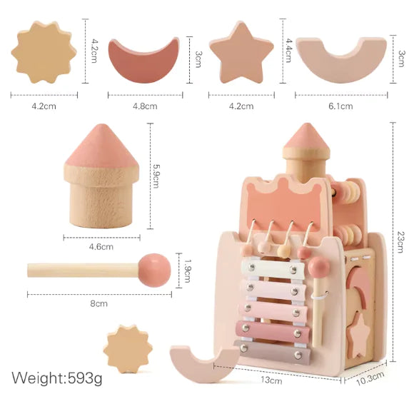 Pink Montessori Wooden Castle