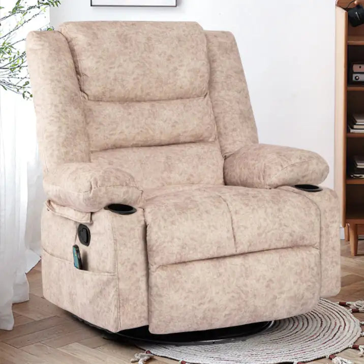 Beige Nursery Rocking Chair With Massage And Heating