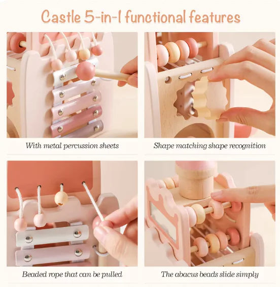 Pink Montessori Wooden Castle