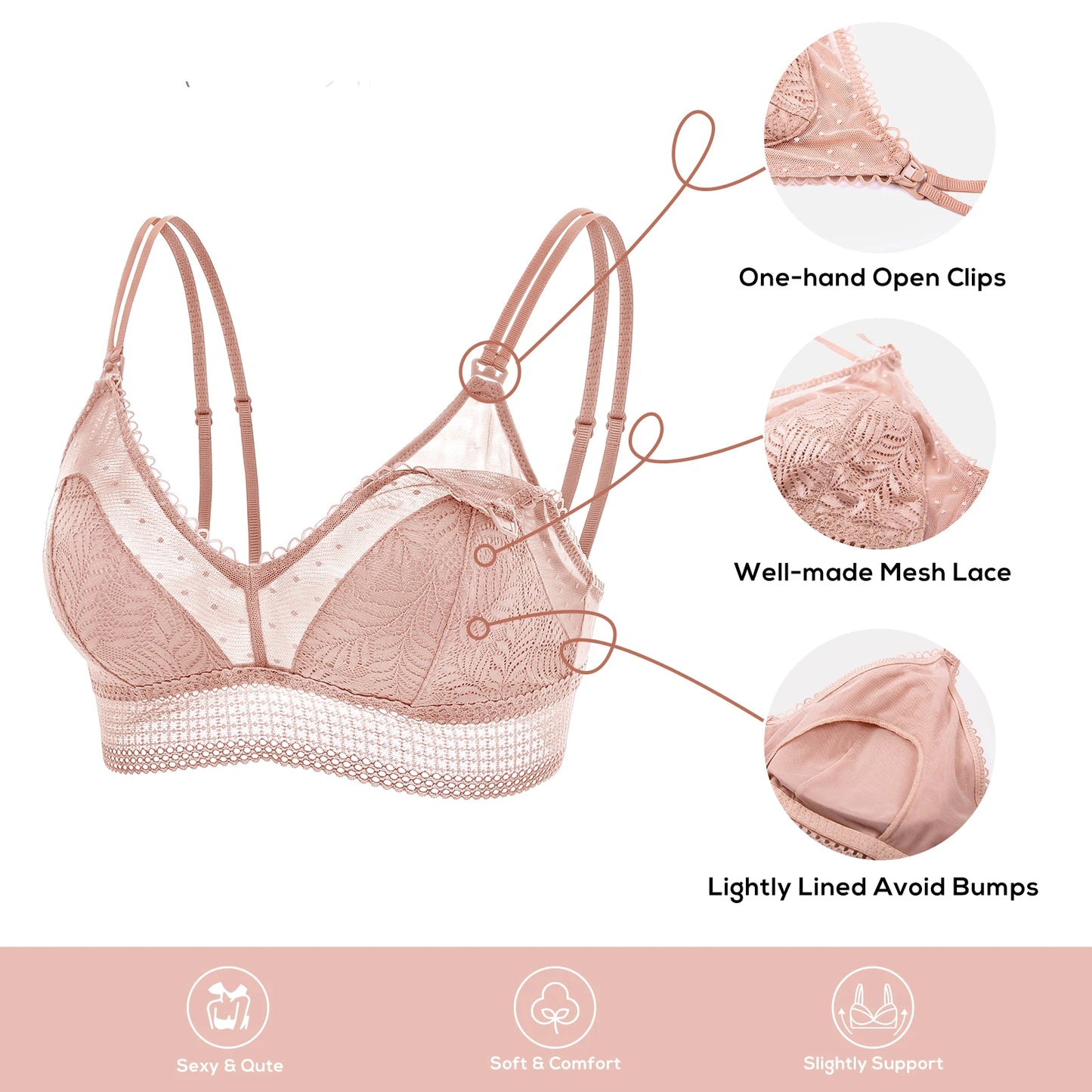 MOMANDA Lace Maternity Nursing Bra