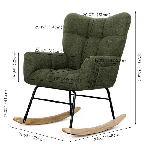 Modern Teddy Fabric Rocking Chair